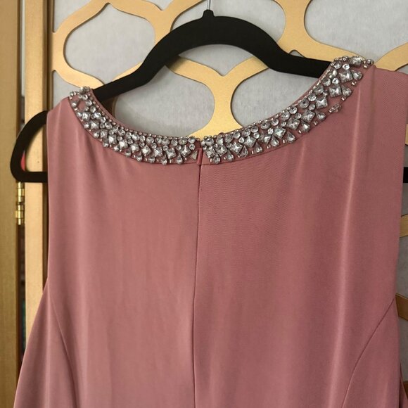 Ieena For Mac Duggal Embellished Neck Trumpet Rose Pink  Dress Gown Sz 12 - Picture 6 of 16